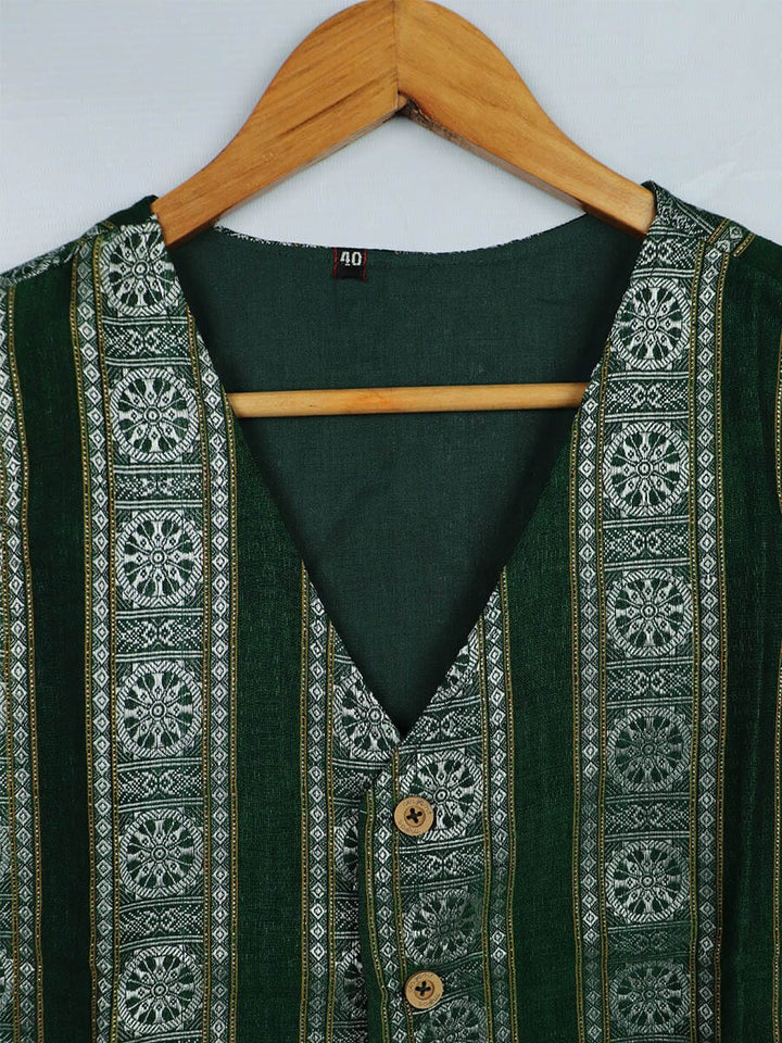 Handwoven Cotton Jacket Handloom Jacket_Women Priyadarshini Handloom 