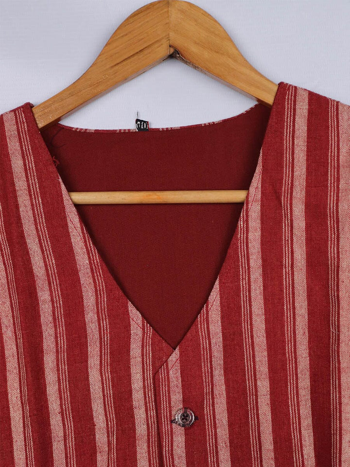 Handwoven Cotton Jacket Handloom Jacket_Women Priyadarshini Handloom