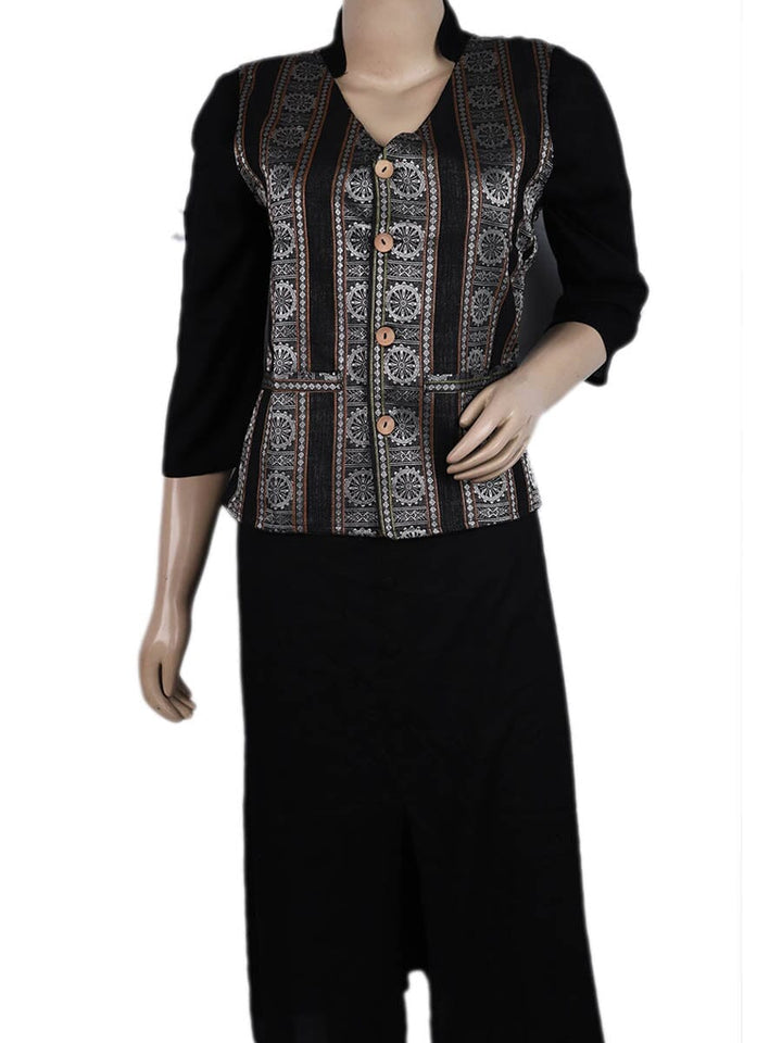 Handwoven Cotton Jacket Handloom Jacket_Women Priyadarshini Handloom