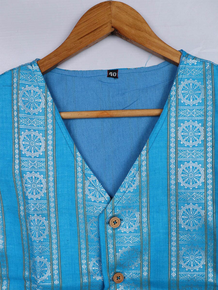 Handwoven Cotton Jacket Handloom Jacket_Women Priyadarshini Handloom 