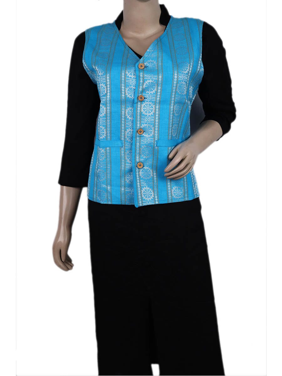 Handwoven Cotton Jacket Handloom Jacket_Women Priyadarshini Handloom 