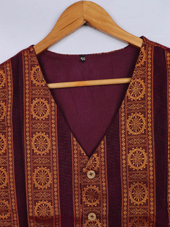 Handwoven Cotton Jacket Handloom Jacket_Women Priyadarshini Handloom