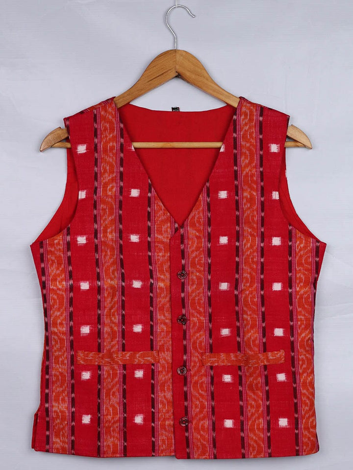 Handwoven Cotton Jacket Handloom Jacket_Women Priyadarshini Handloom