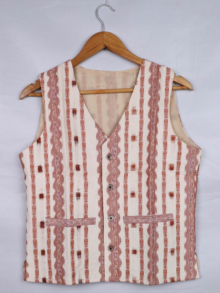 Handwoven Cotton Jacket Handloom Jacket_Women Priyadarshini Handloom