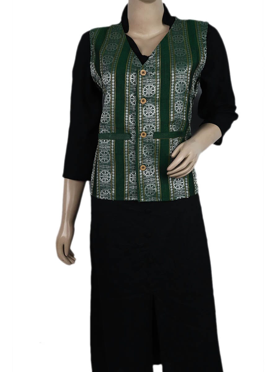 Handwoven Cotton Jacket Handloom Jacket_Women Priyadarshini Handloom 