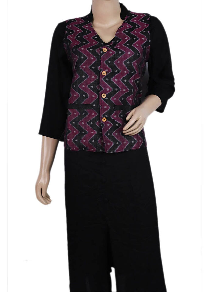 Handwoven Cotton Jacket Handloom Jacket_Women Priyadarshini Handloom