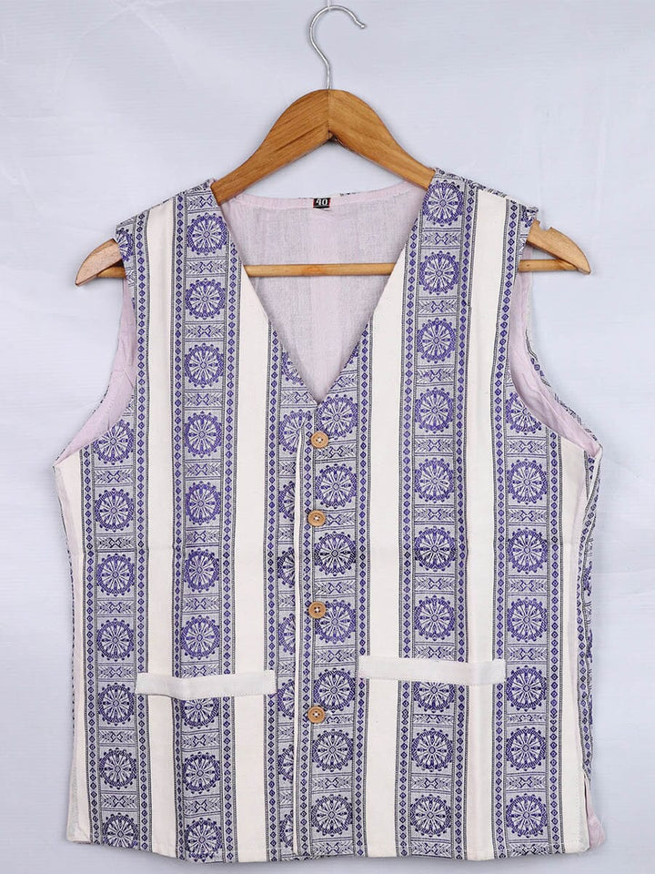 Handwoven Cotton Jacket Handloom Jacket_Women Priyadarshini Handloom 