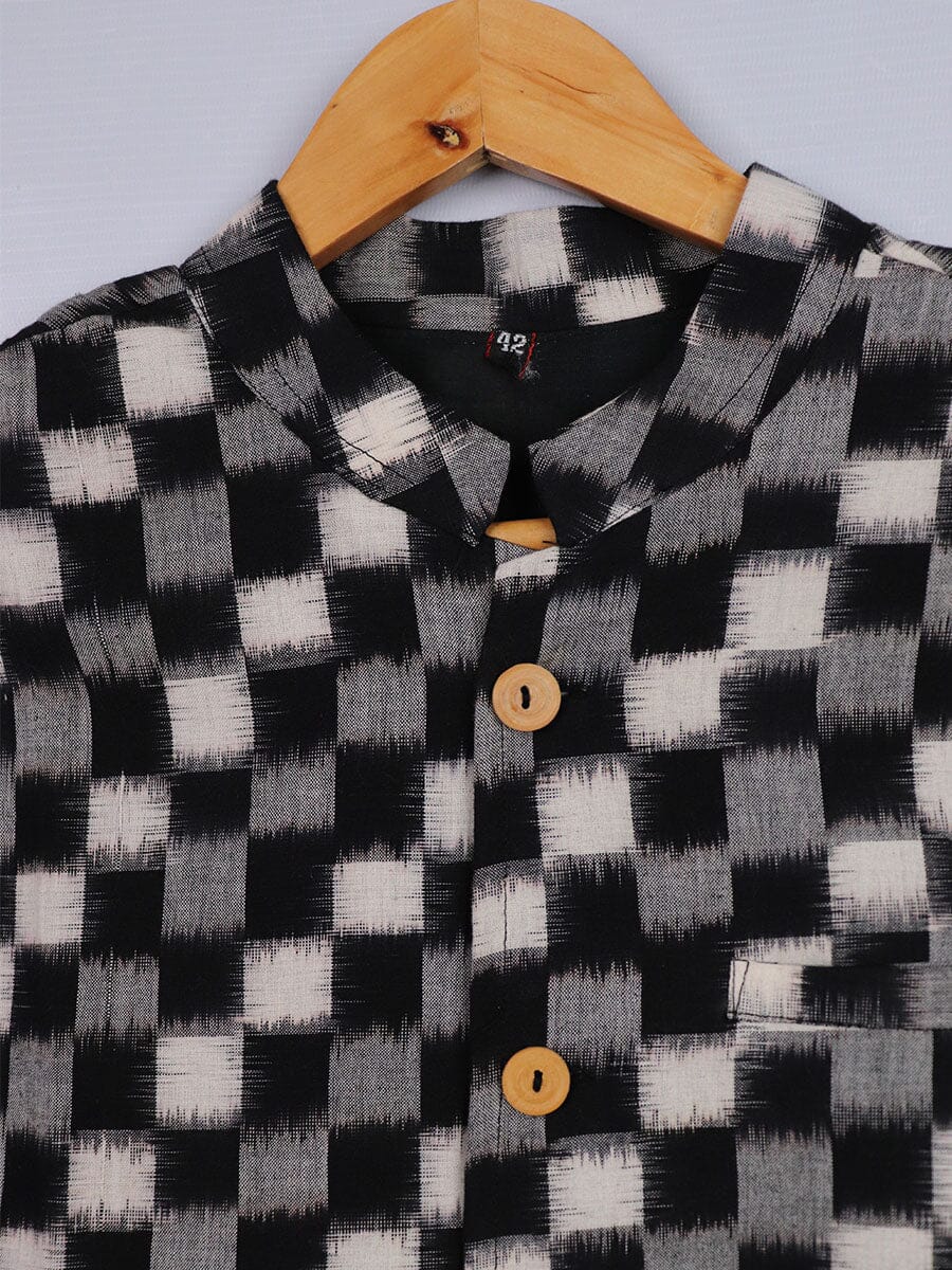 Handwoven Cotton Nehru Jacket Handloom Nehru Jacket_Cotton Priyadarshini Handloom