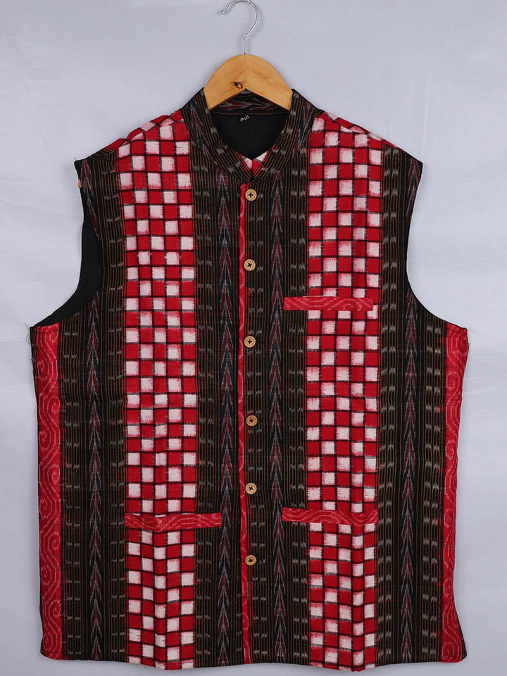 Handwoven Cotton Nehru Jacket Handloom Nehru Jacket_Cotton Priyadarshini Handloom