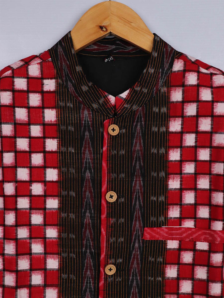 Handwoven Cotton Nehru Jacket Handloom Nehru Jacket_Cotton Priyadarshini Handloom