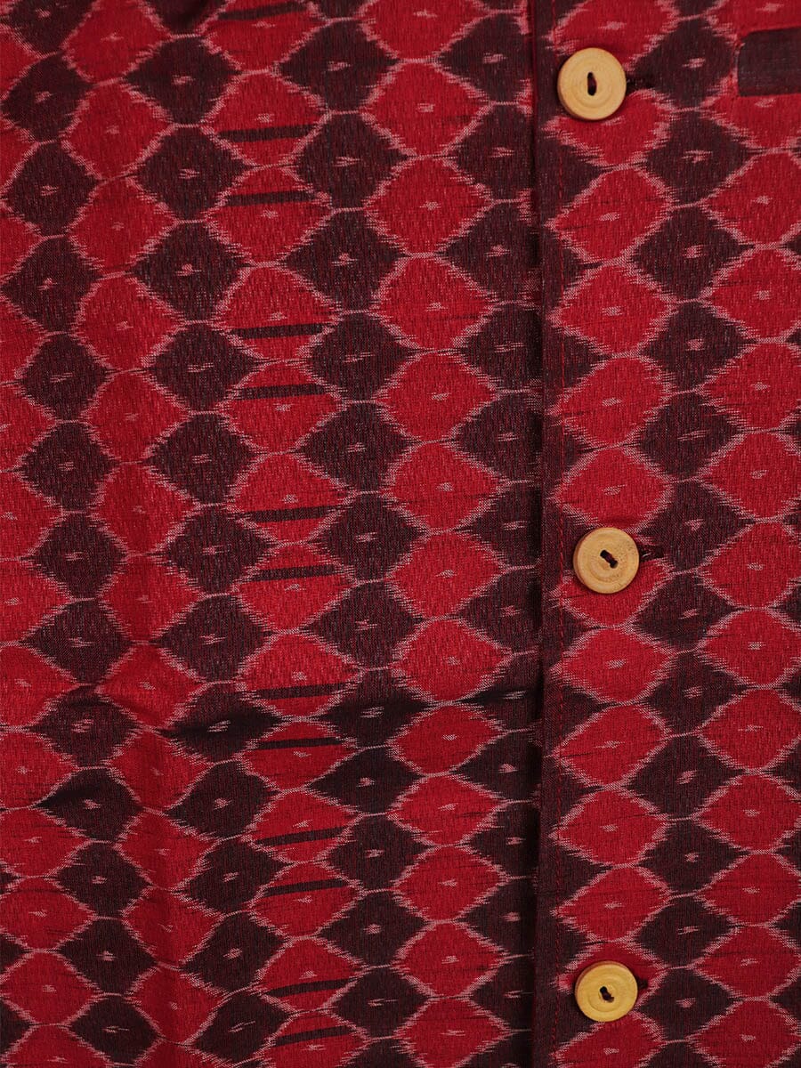 Handwoven Cotton Nehru Jacket Handloom Nehru Jacket_Cotton Priyadarshini Handloom