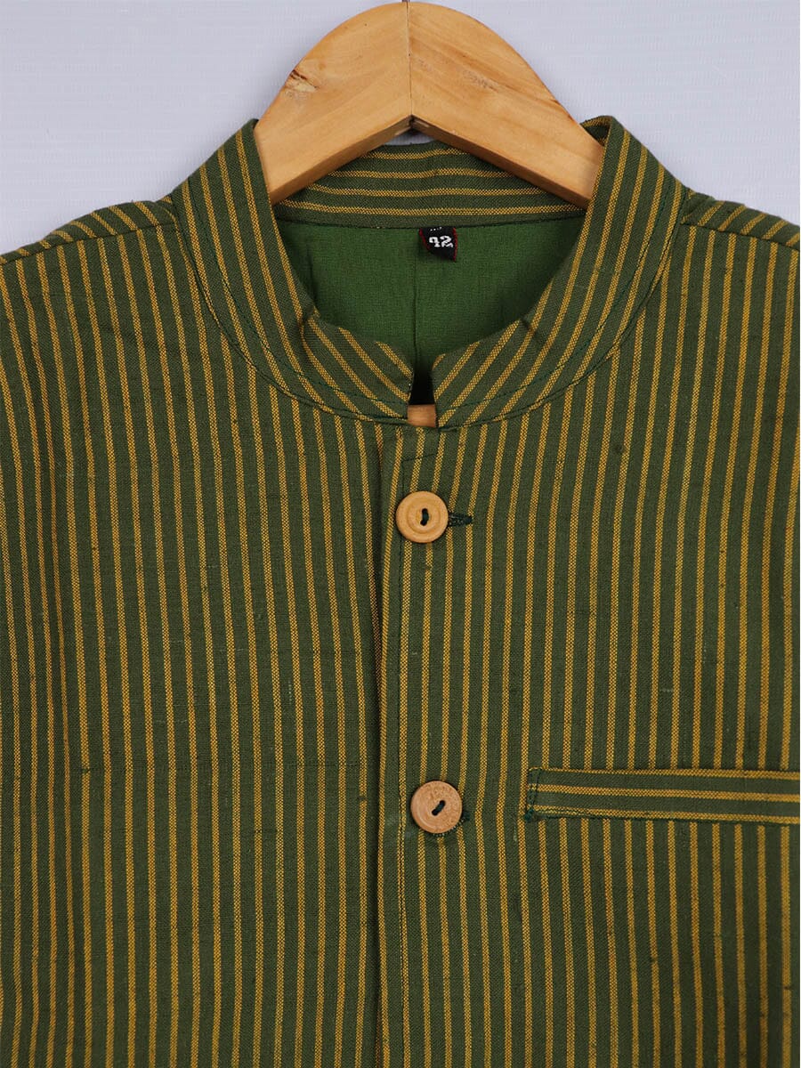 Handwoven Cotton Nehru Jacket Handloom Nehru Jacket_Cotton Priyadarshini Handloom 