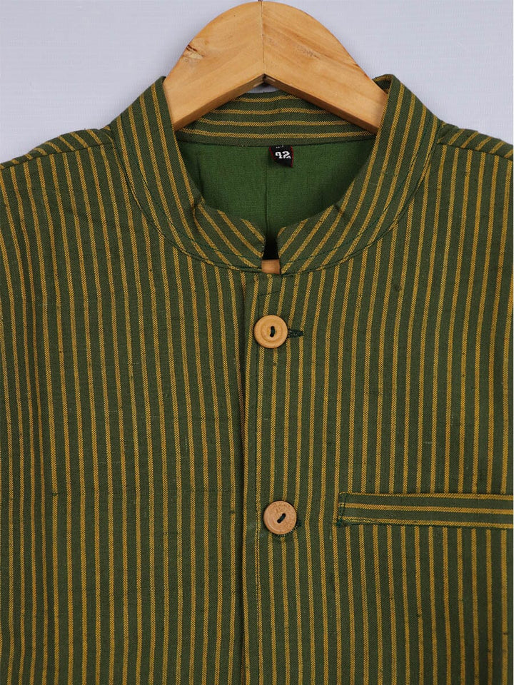 Handwoven Cotton Nehru Jacket Handloom Nehru Jacket_Cotton Priyadarshini Handloom
