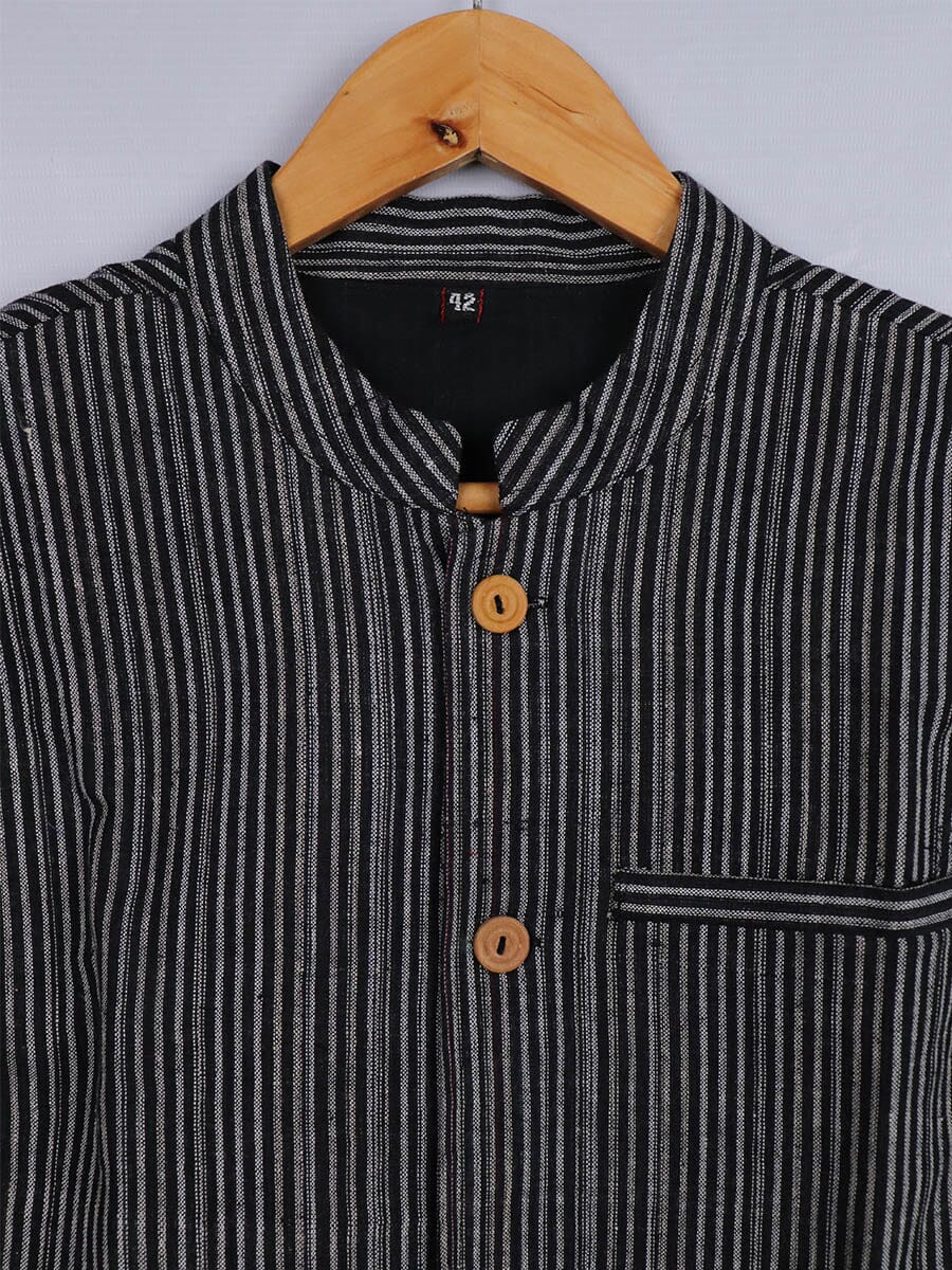 Handwoven Cotton Nehru Jacket Handloom Nehru Jacket_Cotton Priyadarshini Handloom 