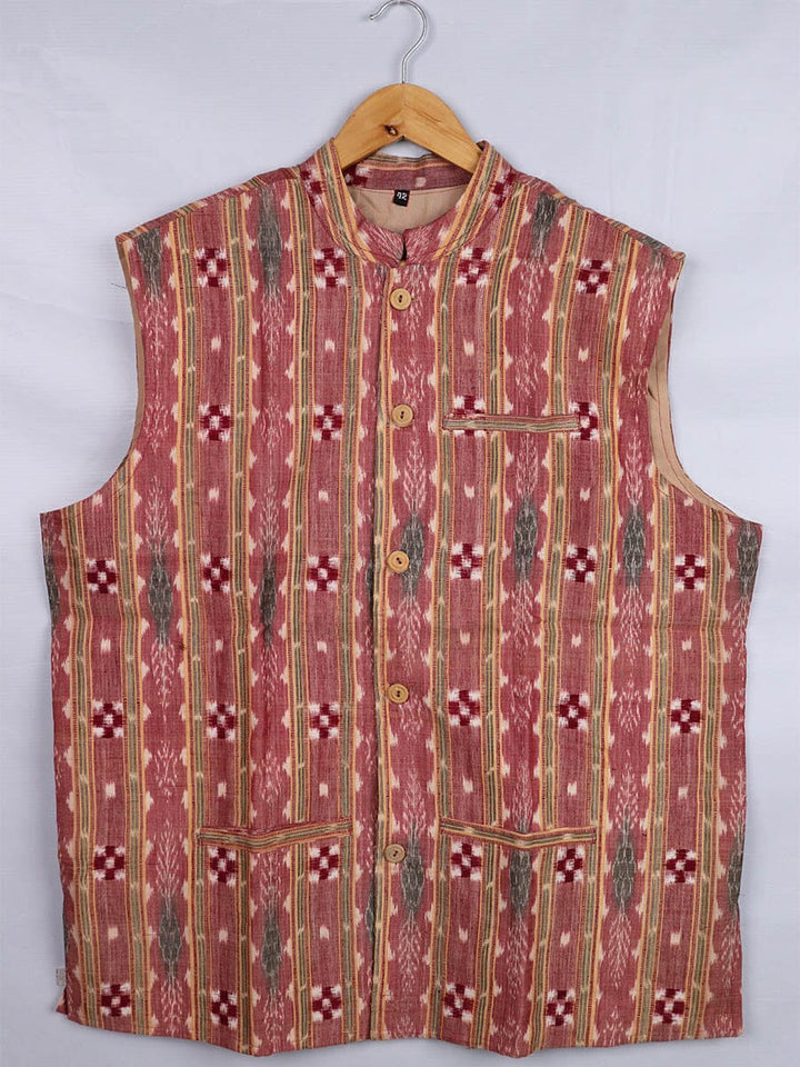 Handwoven Cotton Nehru Jacket Handloom Nehru Jacket_Cotton Priyadarshini Handloom