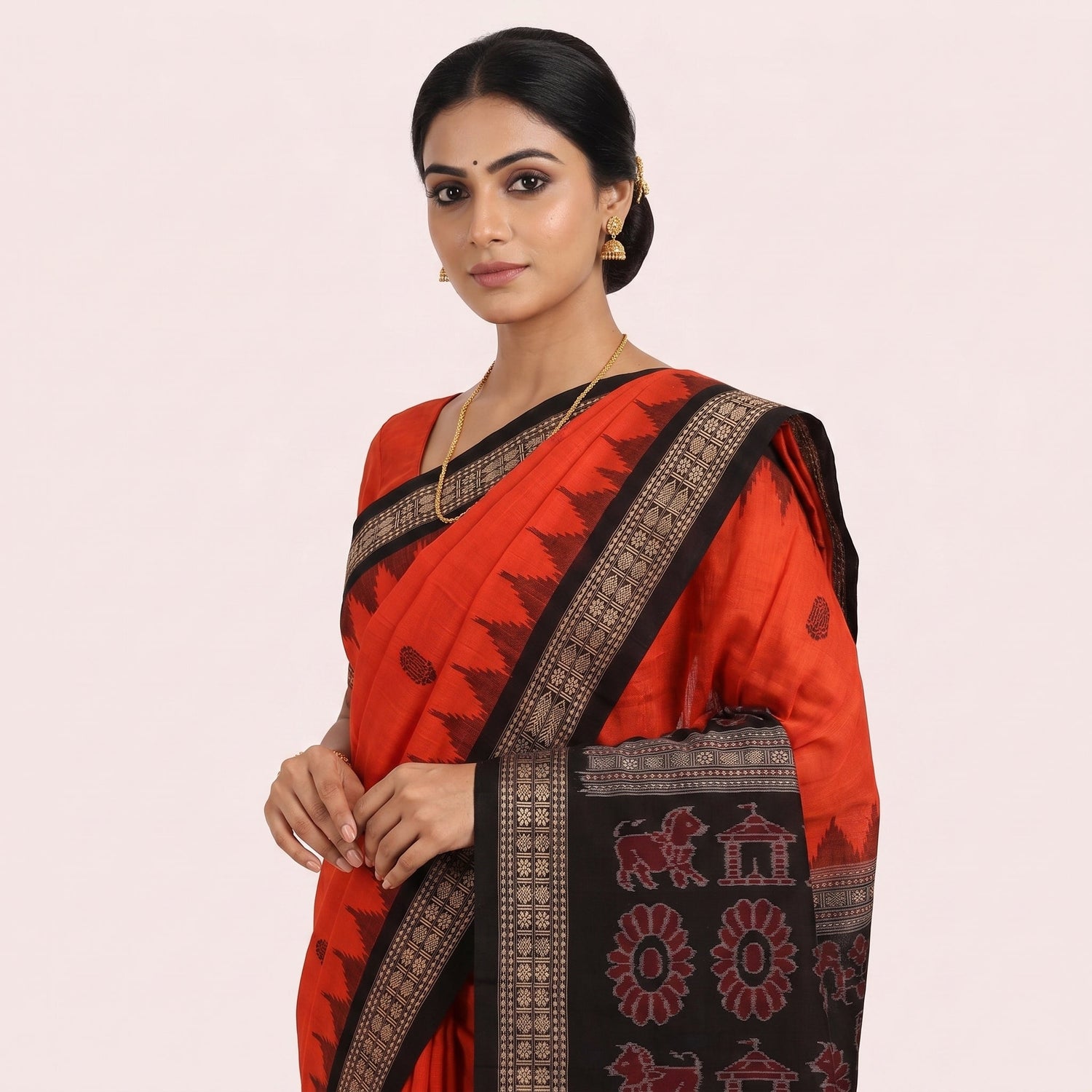 Casual Orange Sarees