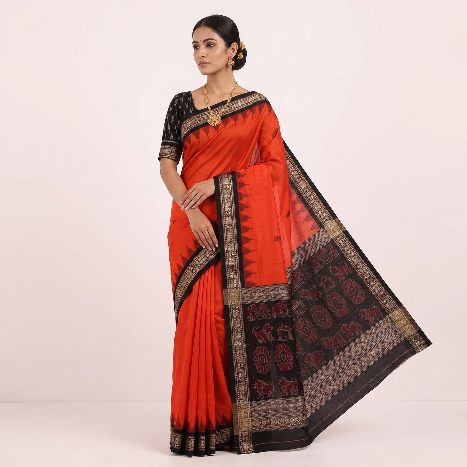 Formal Orange Sarees