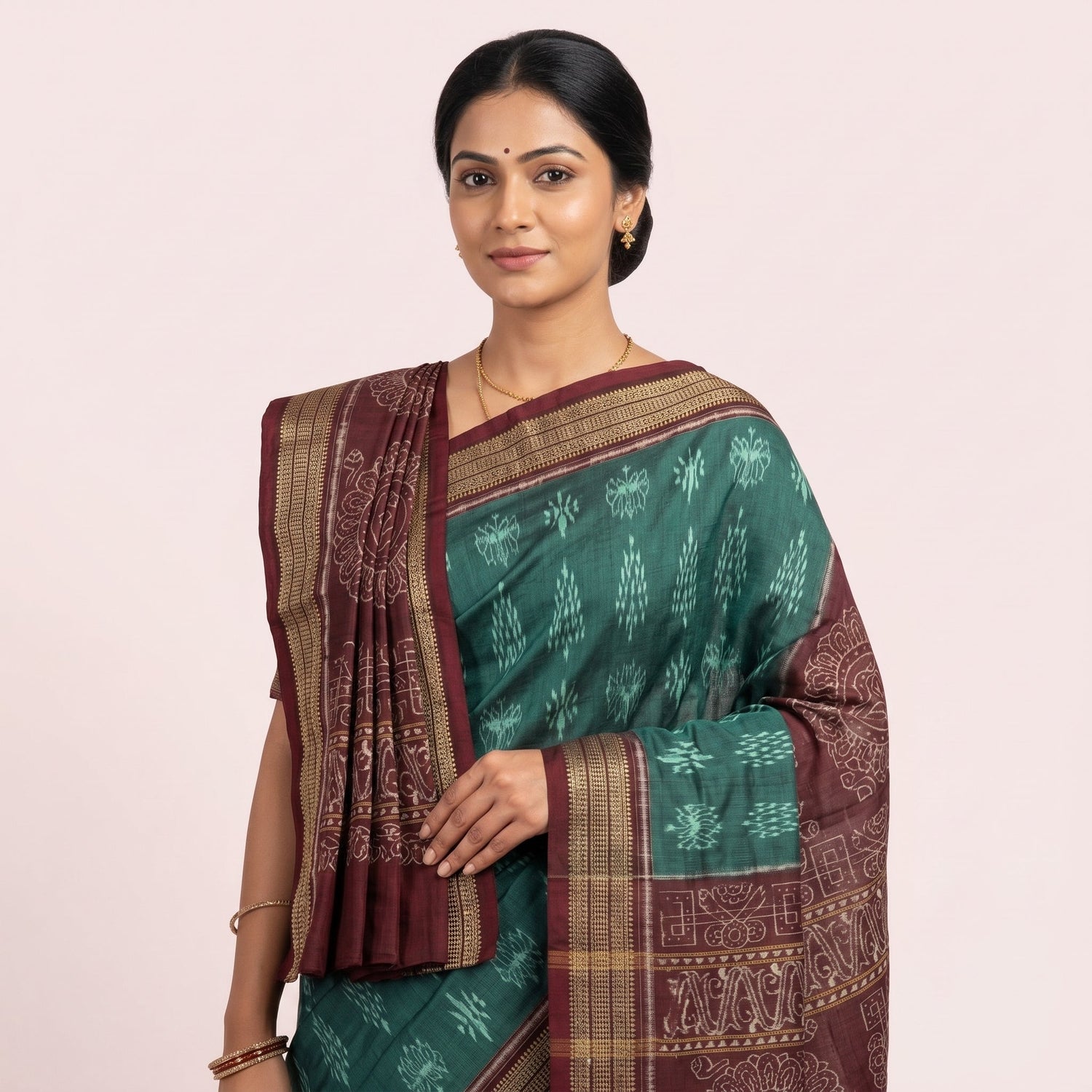 Green Sambalpuri Sarees