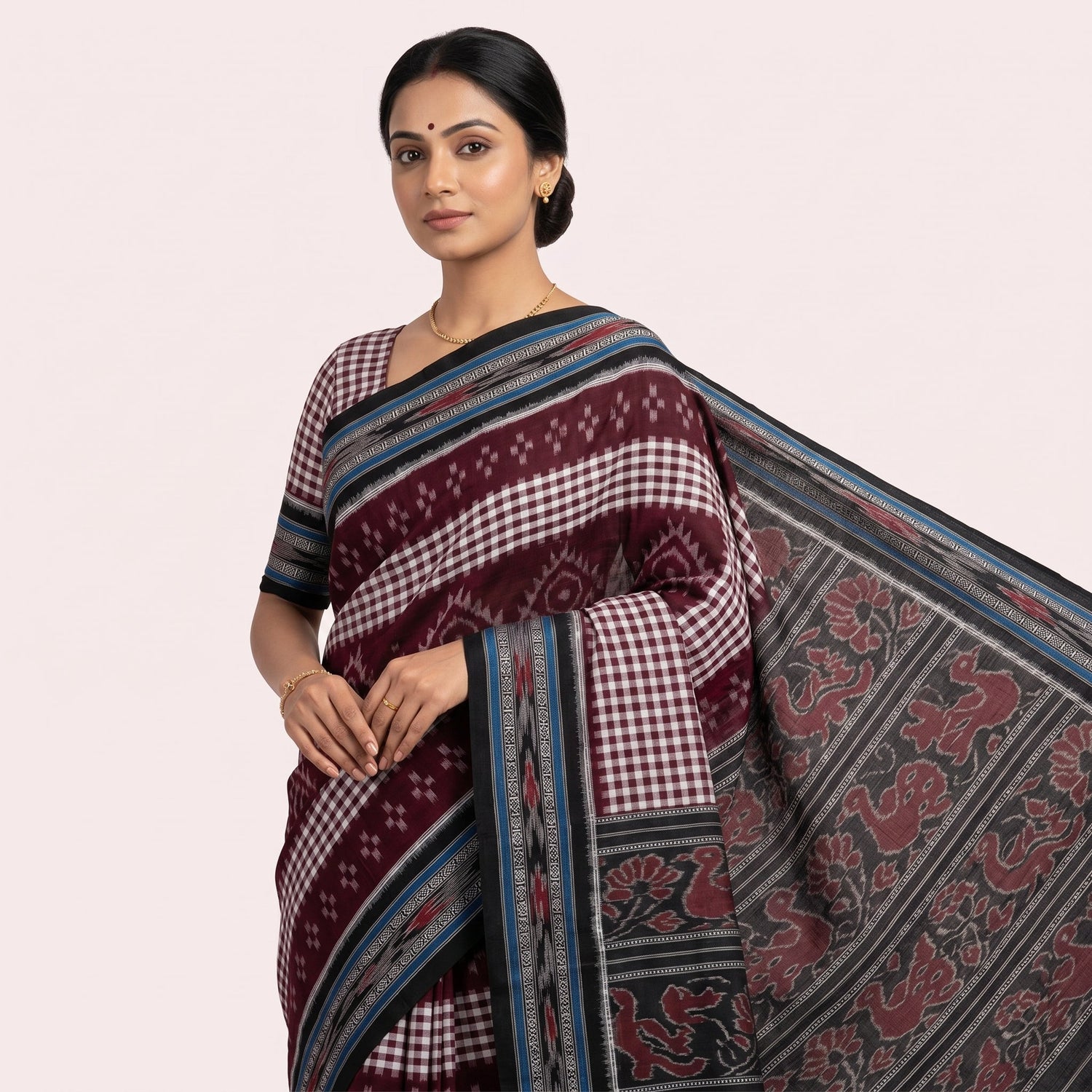 Maroon Cotton Sarees