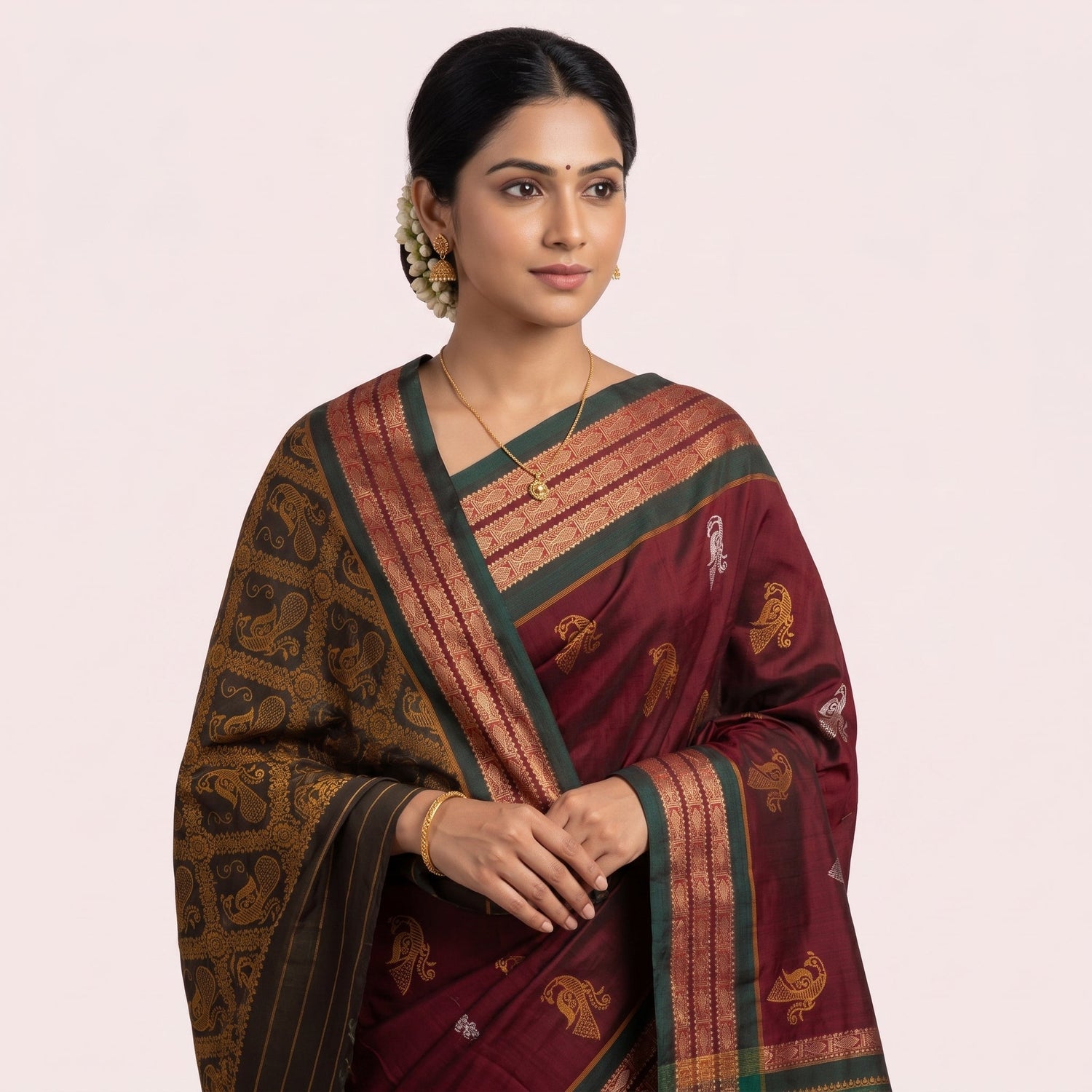 Maroon Sarees ₹6,000–₹10,000