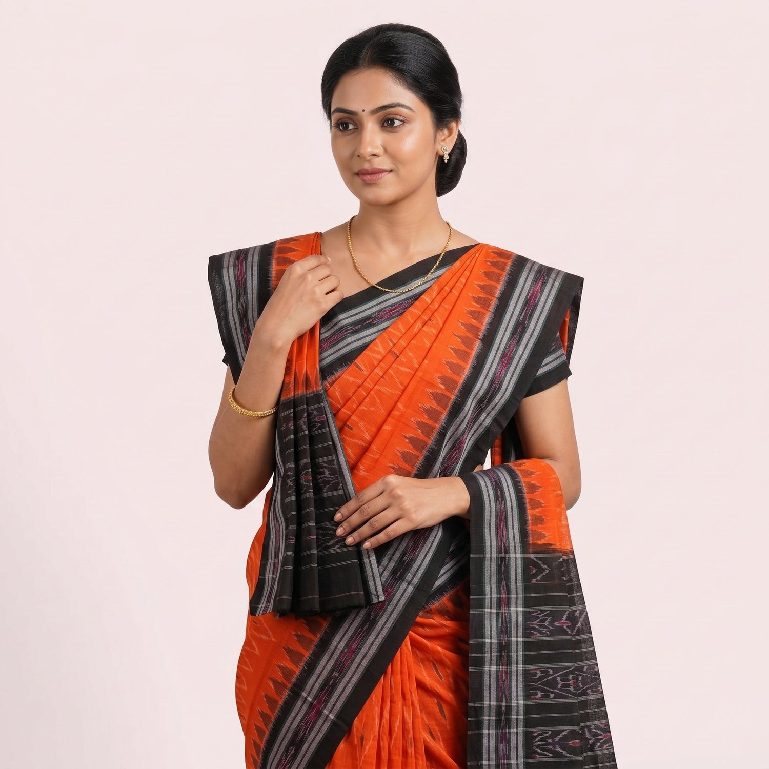 Orange Sambalpuri Sarees