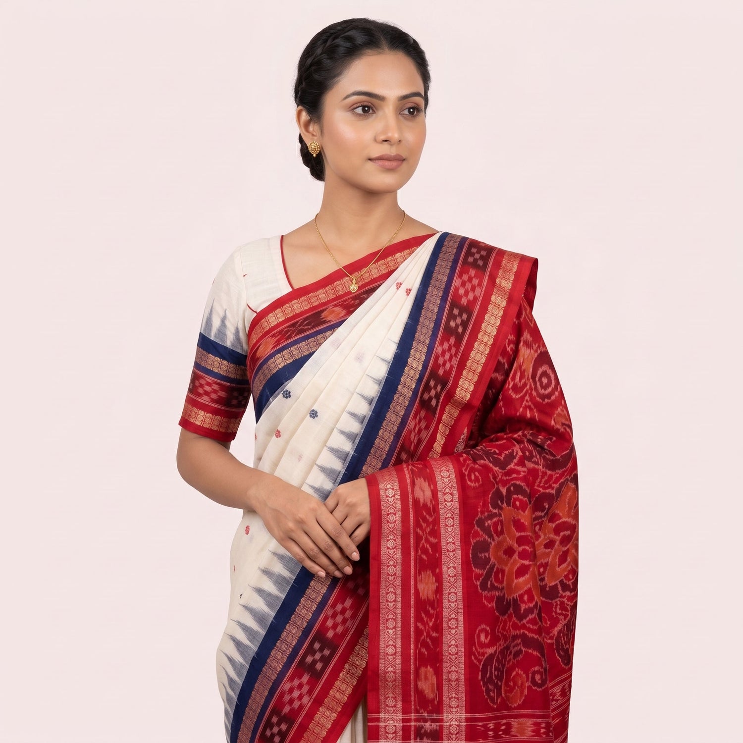 White Sambalpuri Sarees