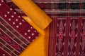Maroon & Yellow Sambalpuri Cotton Unstitched Dress Material C38-01-06269