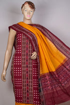 Maroon Sambalpuri Cotton 3-piece dress material (unstitched) — view 4 of 4