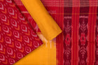 Red Sambalpuri Cotton 3-piece dress material (unstitched) — view 1 of 4
