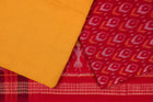 Red Sambalpuri Cotton 3-piece dress material (unstitched) — view 2 of 4