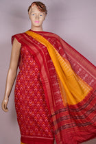 Red Sambalpuri Cotton 3-piece dress material (unstitched) — view 4 of 4