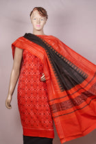 Orange Sambalpuri Cotton 3-piece dress material (unstitched) — view 4 of 4