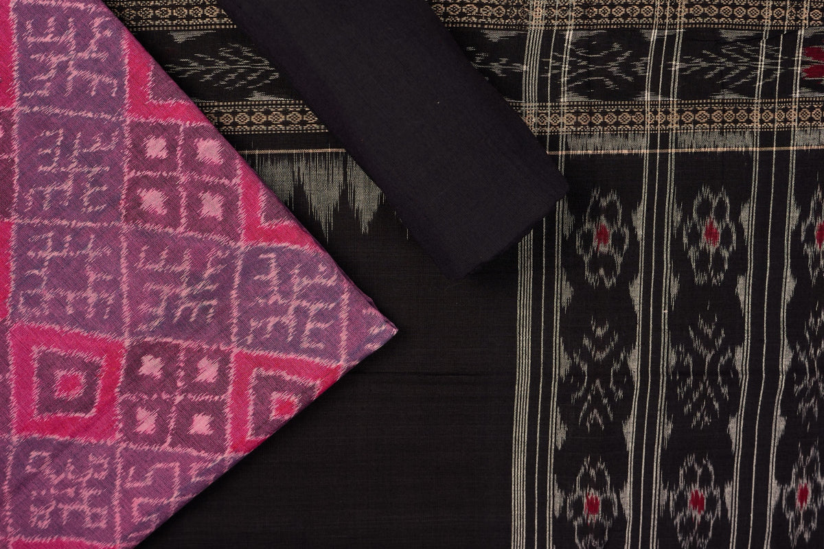 Multi-Color Sambalpuri Cotton 3-piece dress material (unstitched) — view 1 of 4