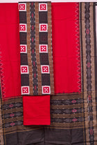 Black Sambalpuri Cotton 3-piece dress material (unstitched) — view 3 of 4