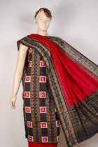 Black Sambalpuri Cotton 3-piece dress material (unstitched) — view 4 of 4