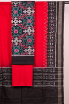 Black Sambalpuri Cotton 3-piece dress material (unstitched) — view 3 of 4