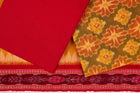Yellow Sambalpuri Cotton 3-piece dress material (unstitched) — view 2 of 3
