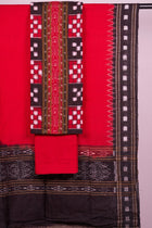 Black Sambalpuri Cotton 3-piece dress material (unstitched) — view 3 of 4
