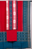 Blue Sambalpuri Cotton 3-piece dress material (unstitched) — view 3 of 4