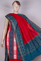 Blue Sambalpuri Cotton 3-piece dress material (unstitched) — view 4 of 4