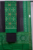 Green Sambalpuri Cotton 3-piece dress material (unstitched) — view 3 of 4
