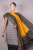 Grey Sambalpuri Cotton 3-piece dress material (unstitched) — view 4 of 4