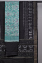 Green Sambalpuri Cotton 3-piece dress material (unstitched) — view 3 of 4