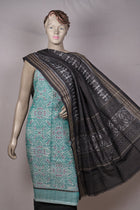 Green Sambalpuri Cotton 3-piece dress material (unstitched) — view 4 of 4