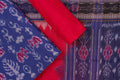 Blue & Red Sambalpuri Cotton Unstitched Dress Material C38-14-06282