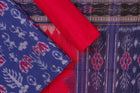 Blue Sambalpuri Cotton 3-piece dress material (unstitched) — view 1 of 4