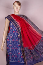 Blue Sambalpuri Cotton 3-piece dress material (unstitched) — view 4 of 4