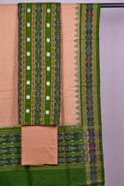 Green Sambalpuri Cotton 3-piece dress material (unstitched) — view 3 of 4