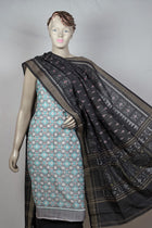 Green Sambalpuri Cotton 3-piece dress material (unstitched) — view 4 of 4