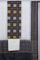 Black Sambalpuri Cotton 3-piece dress material (unstitched) — view 3 of 4